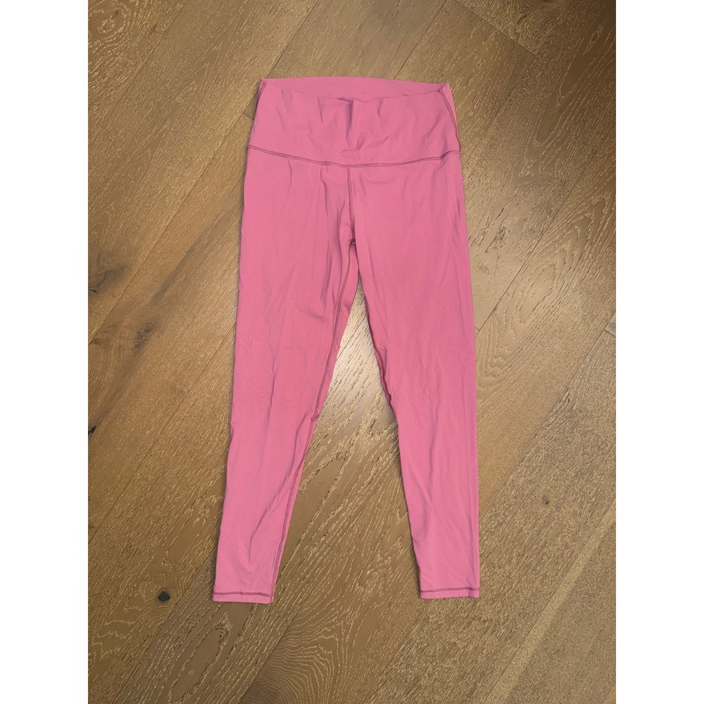YEL Active Womens Pink‎ High Waisted Athletic Leggings Yoga Pants Size L